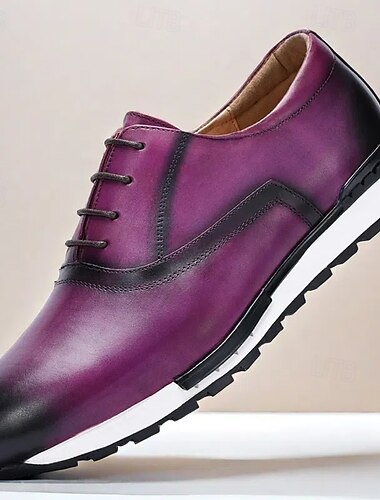  lila Leder-Sneaker mit Schnürverschluss für Herren | vielseitig einsetzbar für Casual und Business Casual