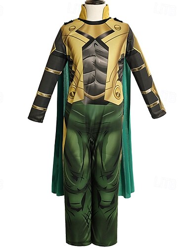  Ragnarök Loki Outfits Kostüm Bodysuits Film- und TV-Themenkostüme Film Cosplay for Jungen Kinder Halloween Karneval Leistung Party Bühne