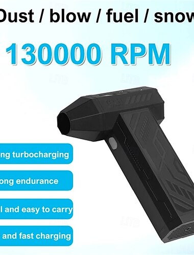  Miniventilador turbo multifuncional a chorro, soplador de aire a chorro, soplador de aire a chorro súper potente, 130 000 rpm, soplador de aire inalámbrico, secador de automóvil, recargable por USB-C para limpieza