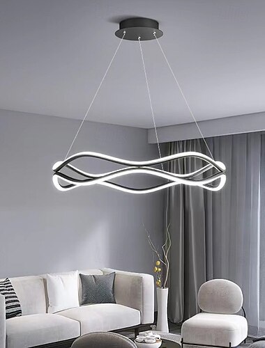  moderní lineární led lustr s bílým silikagelovým stínidlem nastavitelná délka závěsu bílý třetí převodový stupeň stmívání 110-240v
