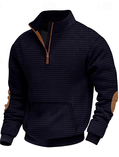  Per uomo Felpa Felpa con cerniera a un quarto Nero Blu marino Cachi Grigio chiaro Grigio scuro mezza cerniera Liscio Sportivo Giornaliero Per eventi Streetwear Fantastico Retrò Inverno Primavera
