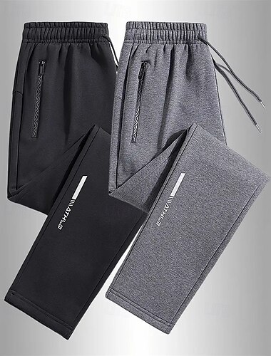  Voor heren Atletische broek Joggingbroeken Trainingsbroek Zak Elastische taille Effen Comfort Buitensporten Sport Zwart Lichtgrijs Micro-elastisch