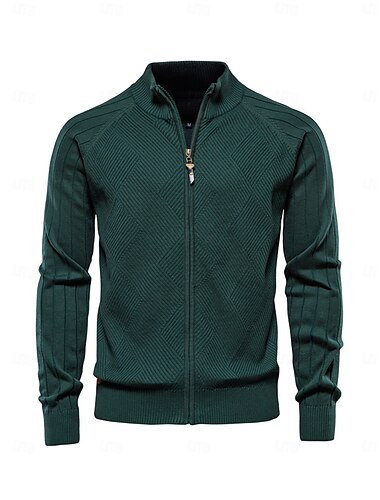  Herren Strickjacke Pullover Marineblau Dunkelgrün Kaki Langarm Shirt Golfkleidung, Kleidung, Outfits, Kleidung