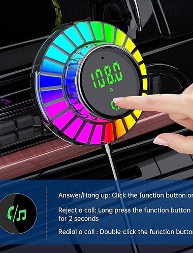  snel opladen autolader bluetooth mp3-speler verliesvrije muziek spanningsweergave spraakbesturing verblindend lichteffect