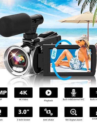  videocamera camcorder hd 4k 48mp videorecorder camera vlogcamera dv camcorders videocamera digitale zoom