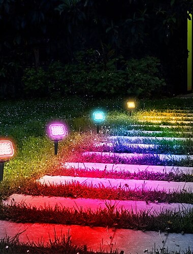  уличный водонепроницаемый солнечный прожектор - rgb затемняющий светильник для дорожек для двора, сада, пруда, бассейна, газона, освещения дорожек и деревьев 1 шт.