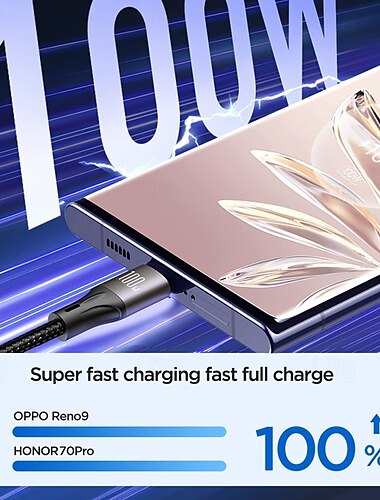  Joyroom USB-C-Kabel 100W 3,9 Fuß USB-A auf USB-C 3 A Schnellladen Nylon geflochten Für MacBook iPad Samsung Handy-Zubehör