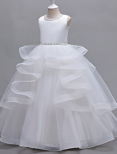  Ballkleid Sweep  Brush Zug Blumenmädchenkleid Erstkommunion Cinderella Mädchen Süßes Ballkleid Satin mit Schleife(n) Frozen Fit 3-16 Jahre