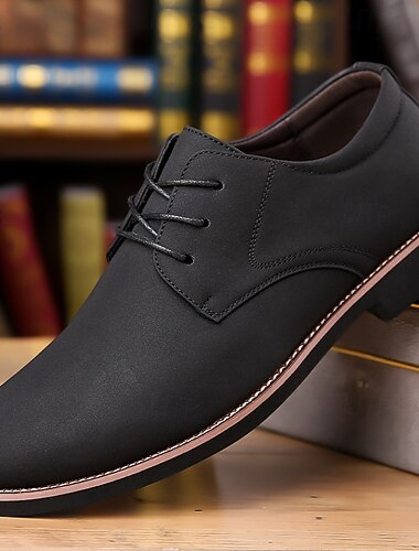  Herenschoenen van imitatieleer in bruin leer – klassiek veterontwerp voor op kantoor, formele evenementen en zakelijke kleding