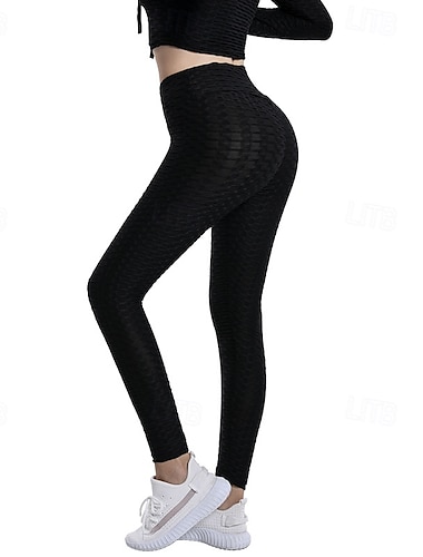  Dame Yogabukser Yoga Leggings Grunnleggende Midjekontroll Rumpeløft Høy Midje Yoga & Danse Sko Treningsøkt Pilates Avskårede tights Strømpebukse Mote Svart Rosa Rød Høst Vinter sport Sportsklær