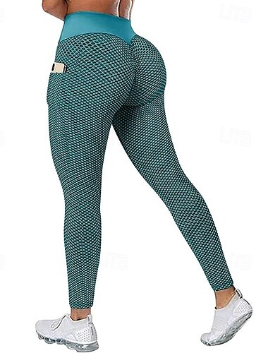  Dame Yogabukser Yoga Leggings Lomme Grunnleggende Midjekontroll Rumpeløft Høy Midje Yoga & Danse Sko Treningsøkt Pilates Avskårede tights Strømpebukse Mote Svart Blå Fuksia Høst Vinter sport