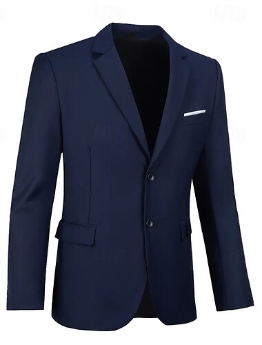  Herren Blazer Sakko Geschäft Cocktailparty Hochzeitsfeier Modisch Brautkleider schlicht Frühling & Herbst Polyester Glatt Knopf Tasche Komfortabel Einreihiger Verschluss Blazer Schwarz Wei