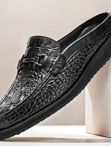  stylische und lässige Herren Pantoletten aus krokodilgeprägtem Leder | perfekt für Casual und Business Casual