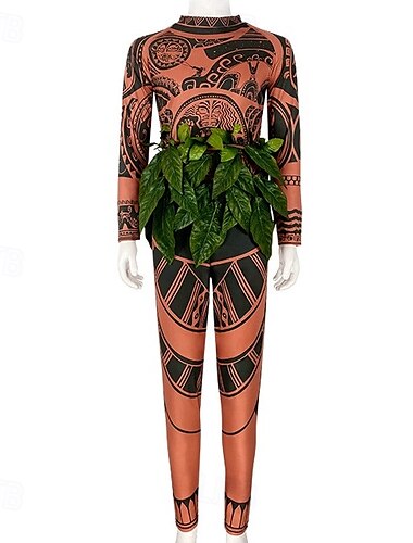  Moana Maui Garnitury Zentai Kostium Body Stroje tematyczne do filmów i programów telewizyjnych Kostiumy z filmów for Męskie Dla chłopców Dla dzieci Dla dorosłych Karnawał Dzień Dziecka Mardi Gras