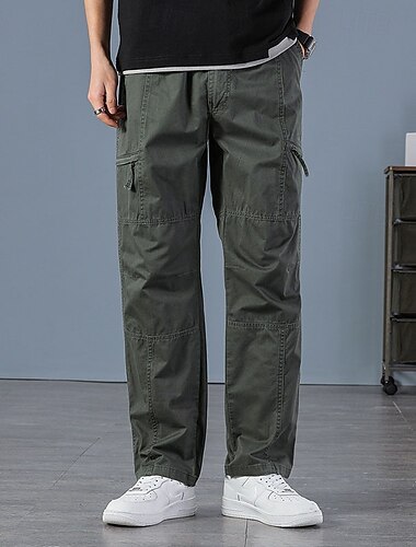  Herre Militærbukser Bukser Elastisk midje Multi lomme عادي Anvendelig utendørs Daglig Camping & Vandring Mote Klassisk Svart Gul