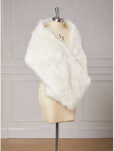  Kunstpelz-Wickeltücher, ärmellose Kunstpelz-Hochzeitstücher in reiner Farbe für die Hochzeit im Herbst&amp; Winter