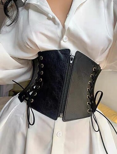  Punk y gótico Medieval Renacimiento Faja Cinturón Feria del Renacimiento Cremallera Mujer Celta Pirata Fantasía Víspera de Todos los Santos Carnaval Mardi Gras Fiesta LARP Adulto Cinturón