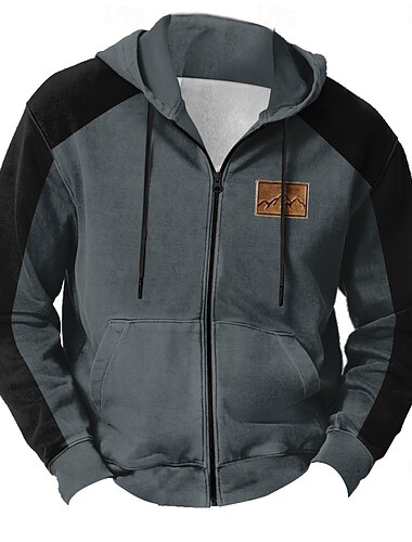  Herren camuflaje Hoodies Hoodie Sweatshirt Kapuze Sweatshirt mit Kapuze Mit Kapuze Modisch 3D-Druck Urlaub Jagd Braun Khaki Zip Kordelzug Herbst Winter Designer