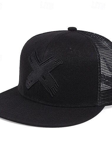  Herren Snapback Cap Cap Basecap Sonnenhut Kappe Mesh-Kappe Schwarz Weiß Baumwolle Gitter Netzrücken Modisch Brautkleider schlicht Strasse Täglich Graphic Einstellbar Sonnenschutz Atmungsaktiv
