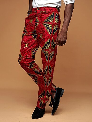  Per uomo Pop art pantaloni della tuta Vita normale Vintage Informale Esterno Da mare Interni Cerniera Tasche Estate Primavera Autunno Stampa 3D Rosso