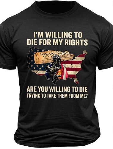  男性用 アメリカの米国旗 退役軍人 愛国 Tシャツ ティートップ コットン１００％ 半袖 グラフィック シャツ ブラック ホワイト アーミーグリーン 快適なTシャツ バケーション ストリート ファッションデザイナーの衣類