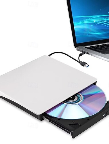  Unidad externa de CD/DVD - Grabadora lectora portátil USB 3.0 y Tipo-C para laptop compatible con MacBook Pro/Air iMac Windows 7/8/10/XP/Vista
