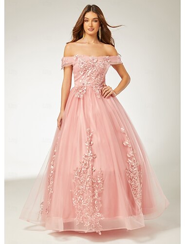  baljurk quinceanera jurken prinsessenjurk performance quinceanera vloer lengte mouwloos off shoulder met applicaties 2025