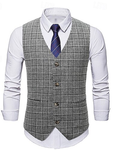  Rétro Vintage Années Folles Années 1920 Veste Gilet Gatsby le Magnifique Gentleman Vintage Homme Noël Halloween Carnaval Performance Enterrement de Vie de Jeune Fille Festival Adulte Gilet Toutes