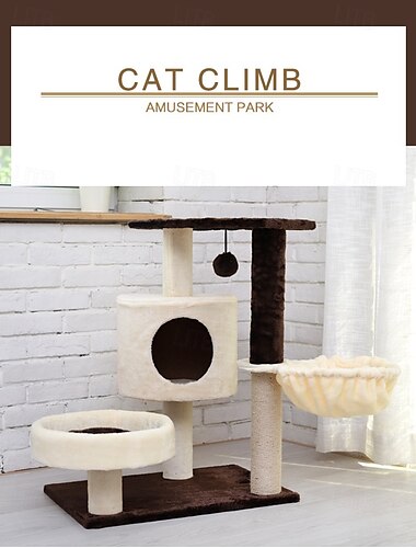  arbre à chat tour à chat patchwork couleur unie durable facile à installer tissu peluche pour grands chats