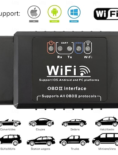  wifi obd2 сканерelm327 wifi obd obdii автомобильный диагностический инструмент wi-fi odb2 obdii считыватель кодов для android/ios elm 327 wifi obd2