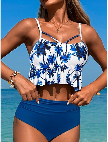  Női Fürdőruha Bikini 2 darab Merész Fürdőruha Nyitott hátú Vékony Szabadság Strandruházat Tömör szín V-alakú Ujjatlan Fürdőruhák