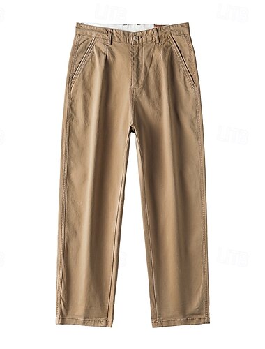  Herren Jogginghose Karottenhose mit schmal zulaufendem Schnitt Tasche Einfarbig Volle Länge Outdoor Urlaub Party Urlaub Vintage KhakiA Schwarz Mikroelastisch