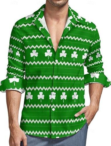  Pyhän Patrickin päivä Shamrock irlantilainen Pusero / hame Cartoon Manga Anime Kuvitettu Käyttötarkoitus Miesten Aikuisten Pyhän Patrickin päivä 3D-tulostus Rento / arki Festivaali