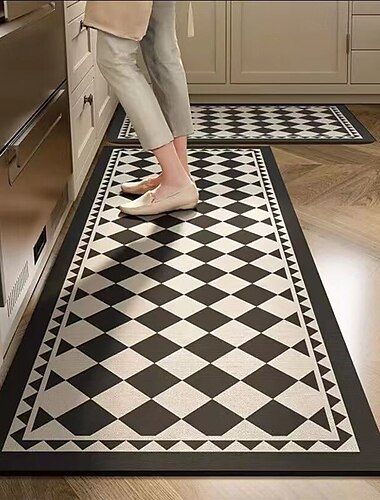 geometrischer Flächenteppich Küchenmatte rutschfeste ölfeste Bodenmatte Wohnzimmerteppich Indoor Outdoor Matte Schlafzimmer Dekor Badezimmermatte Eingangsteppich Türmatte