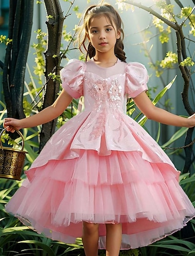  Prinsessa Fe Klänningar Blommaflickaklänning Tyllklänningar Karnevalsdräkt Kostymer med film-tv-tema Film-cosplay for Flickor Barn Halloween Karnival Mardi Gras Prestanda Fest Scen