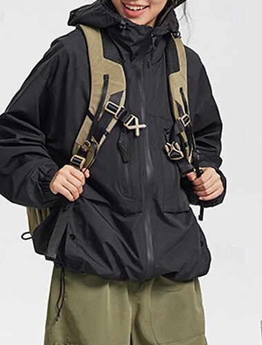  Herren Damen Soft Shell Jacke Wanderjacke Draussen Windundurchlässig Wasserdicht Leichte Jacke Windbreaker-Jacke Reisen Schwarz Armeegrün