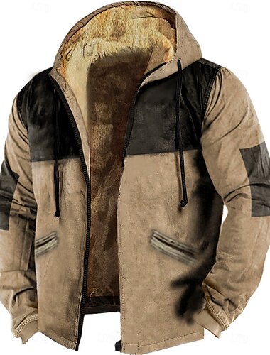  Hombre Sudadera con cremallera Sudadera con capucha y cremallera completa Sherpa difuso Chaqueta de lana Sudadera con capucha de lana Azul Piscina Caqui Gris Con Capucha Plano Cerrar Cremallera