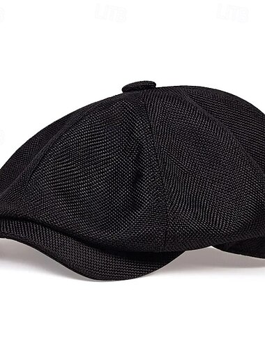  Herr Platt mössa Ascot hatt Newsboy hatt Svart Brun Polyester Mode Ledigt Gata Dagligen Slät Andningsfunktion
