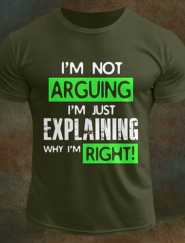  Herren Mit Buchstaben bedruckt Lustig T Shirt T-Shirt 100% Baumwolle Kurzarm Grafik Hemd Schwarz Weiß Armeegrün Bequemes T-Shirt Urlaub Straße Modedesigner-Kleidung