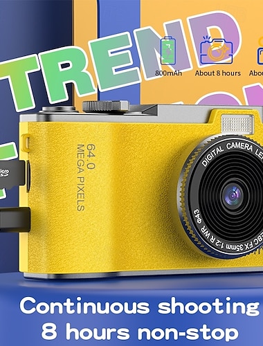  ψηφιακή φωτογραφική μηχανή 64mp compact κάμερα κάμερα τσέπης 16x ζουμ κάμερα ταξιδιού digicam ρετρό στυλ σημείο και λήψη