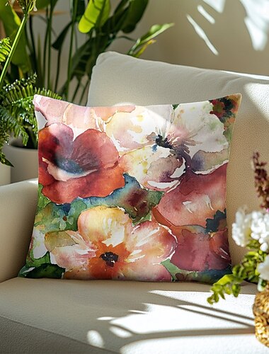  printemps double côté housse de coussin 1 pc doux décoratif carré taie d'oreiller taie d'oreiller pour canapé chambre qualité supérieure lavable en machine