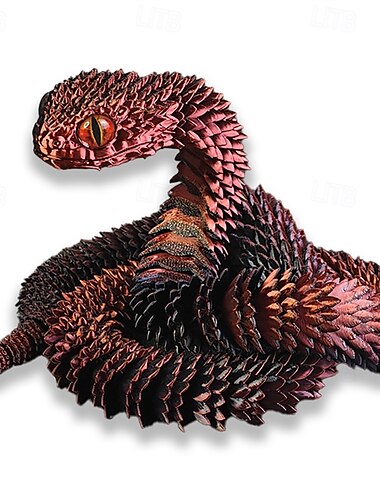  3D-gedrucktes Tierset 3D-gedrucktes Schlangenspielzeug 3D-gedrucktes bewegliches Zappelspielzeug 3D-gedruckte Tiere exquisites süßes Haustierspielzeug Zappelspielzeug für Erwachsene