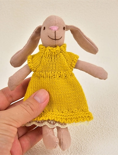  accessoires de poupée waldorf fait à la main doux lapin fille accompagner poupées de chiffon cadeau d'anniversaire poupée tricotée jolie fille poupée en peluche jouet en peluche kit de poupée tissé