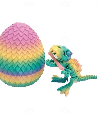  3D-s nyomtatott dinoszaurusz tojás dinoszaurusz színes tojásban izgul játék születésnapi ajándékhoz rugalmas asztali figura dekoráció