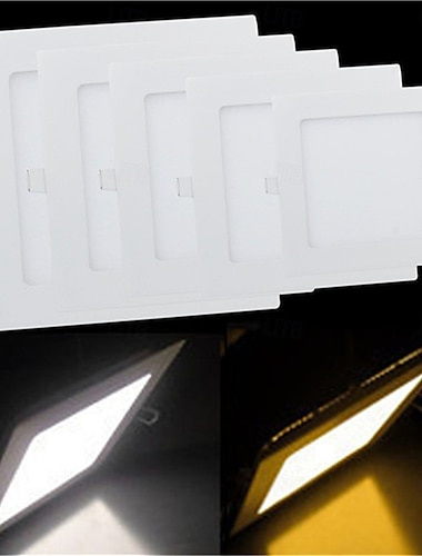  Panel de luz LED empotrado para vestíbulo de cocina, foco LED, luz descendente, blanco cálido, blanco frío, 1 unidad