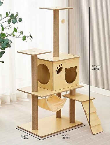  Arbre à chat de 57,09 pouces/maison d'arbre à chat et tours pour grand chat/arbre à chat grimpant avec condo pour chat/griffoir pour arbre à chat/grand arbre à chat à plusieurs niveaux