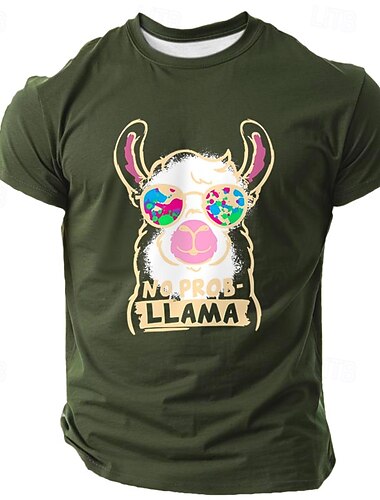  Herren Tier Lustig T Shirt Kurzarm T-Shirt 3D-Druck Rundhalsausschnitt Hemd Modisch Täglich Strasse Täglich Schwarz Weiß Grün Sommer Frühling Bekleidung S M L XL XXL XXXL