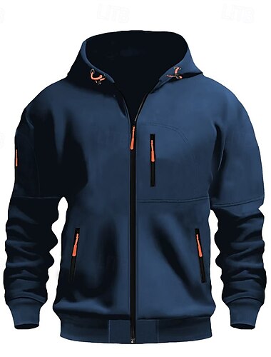  Hombre Sudadera Sudadera con capucha y cremallera completa Negro Vino Verde Ejército Azul Marino Azul Piscina Con Capucha Plano Bolsillo Deporte Diario Festivos Poliéster Ropa de calle Básico Casual