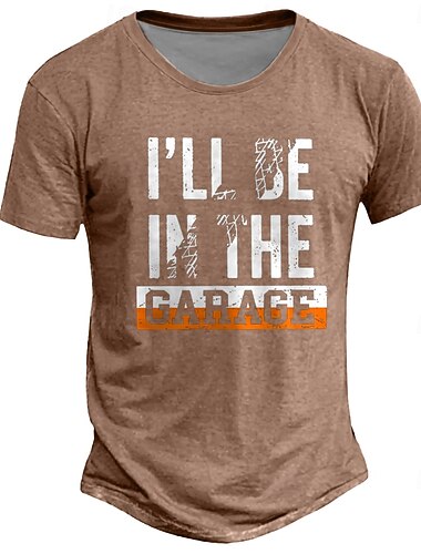  Heren Grafiek T-Shirt 'Ik Zal In De Garage Zijn' Grappige Hobby Mechanic Auto Man Korte Mouwen Tee