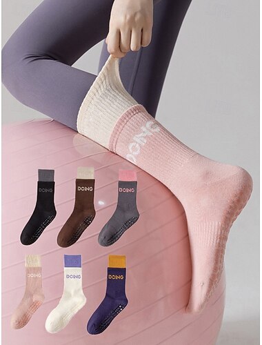  Calcetines de yoga térmicos antideslizantes para mujer: calcetines deportivos de punto elástico suave para deportes de invierno, fitness y entrenamientos en interiores